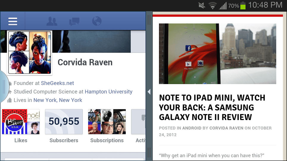 Galaxy Note II Multiwindow