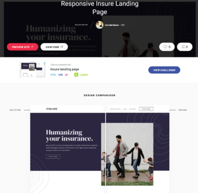 Frontend Mentor Insure Landing Page Solution
